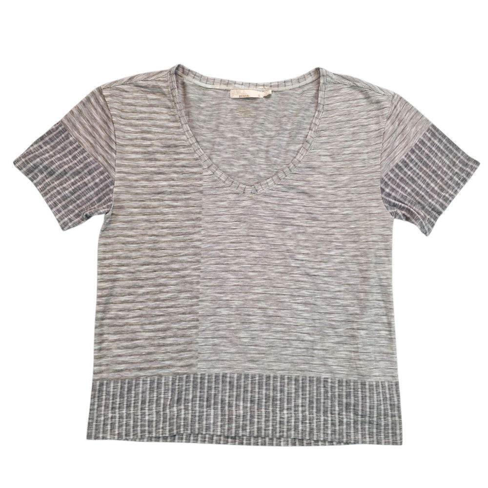 Prana Free Float‎ T-shirt Top Organic Cotton Blend Contrasting Stripe Tee sz Sm